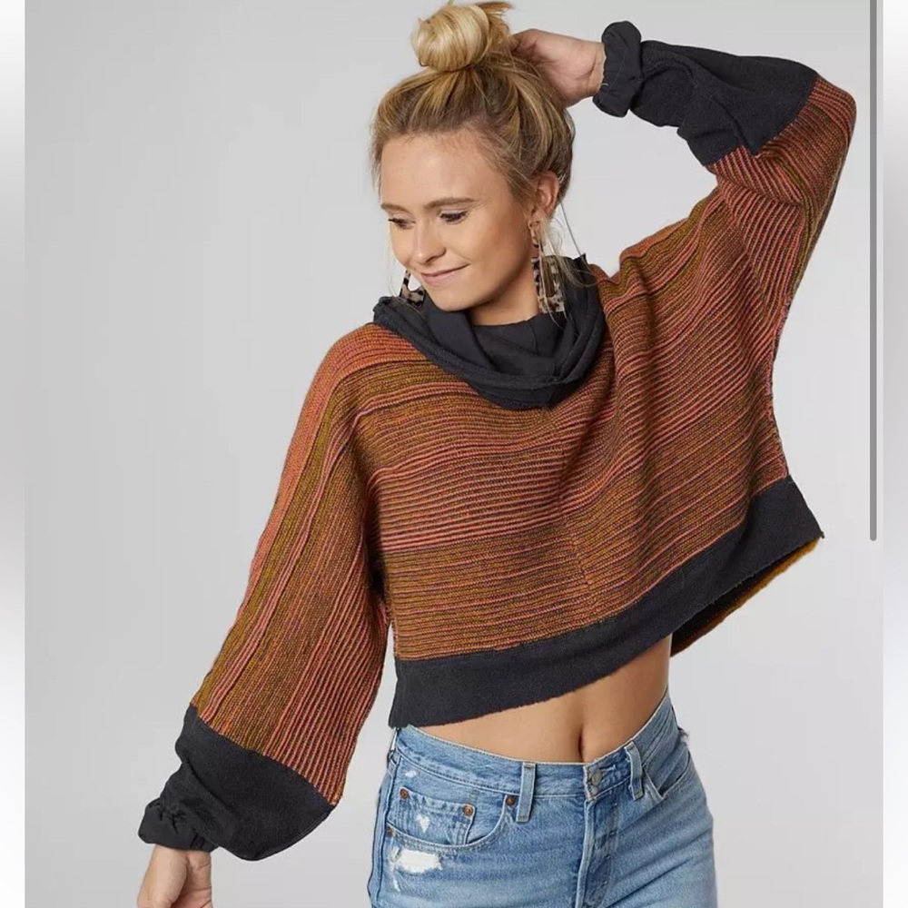 Free People Catch A Smile Cropped Sweater